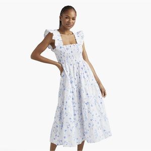 Hill House Ellie Nap Dress- Blue Botanical in Small